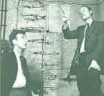 James Watson, left, and Francis Crick.